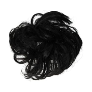 Haarelastiek Scrunchie – Imitatiehaar – Zwart