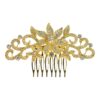 sierkam bloemvorm goud_1 Haarspeld Sierkam Opsteekkam 11cm - Bloemvorm - Strass Steentjes - Metaal - Goud