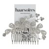 sierkam strass steentjes_2 Haarspeld Sierkam Opsteekkam 10cm - Bloemen - Strass Steentjes - Metaal - Zilver