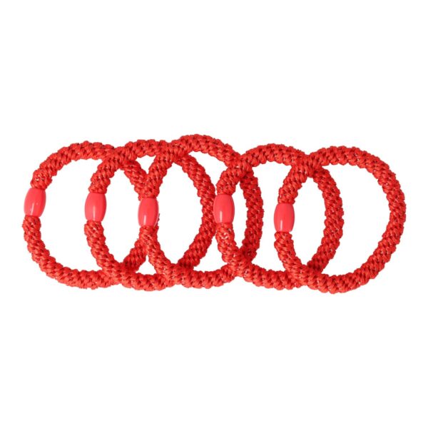 Haarelastieken basic - Hair Tie - Rood - Set van 5
