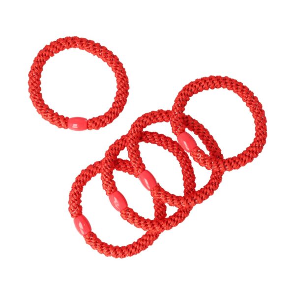 Haarelastieken basic - Hair Tie - Rood - Set van 5