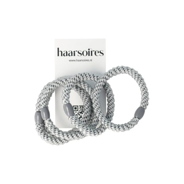 Haarelastieken Basic - Hair Tie - Grijs - Set van 5