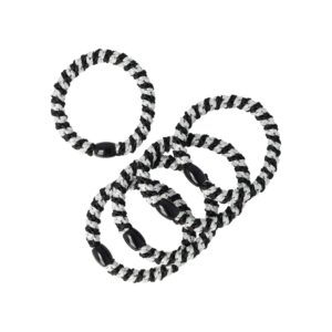 Haarelastieken Basic - Hair Tie - Zwart Zilver - Set van 5