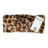 Haarband Twist 12cm – Panter Print – Teddy Imitatiebont Stof – Zwart Licht Bruin