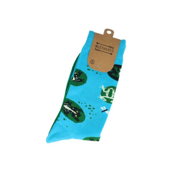 Sokken - Kikker Print - Groen Blauw - Katoen - Maat 38-45