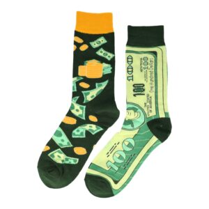 Sokken - Dollar Geld Print - Groen Geel - Katoen - Maat 38-45