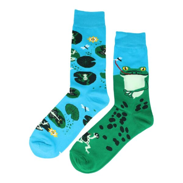 Sokken - Kikker Print - Groen Blauw - Katoen - Maat 38-45