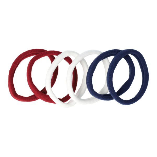 Haarelastieken Basic - Endless Armband - Rood Wit Blauw  - Set van 6