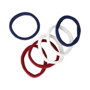 Haarelastieken Basic - Endless Armband - Rood Wit Blauw  - Set van 6