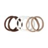 Haarelastieken Basic - Endless Armband - Bruin Wit  - Set van 6