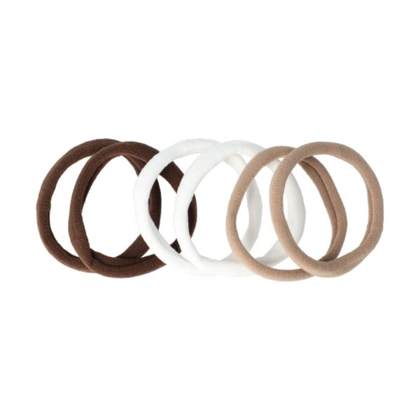Haarelastieken Basic - Endless Armband - Bruin Wit  - Set van 6