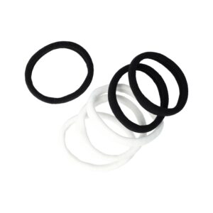 Haarelastieken Basic - Endless Armband - Zwart Wit  - Set van 6