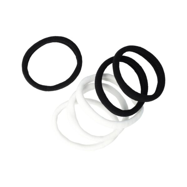 Haarelastieken Basic - Endless Armband - Zwart Wit  - Set van 6