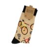 Sokken Katoen - Fiets Print - Bruin Zwart - Maat 38-45