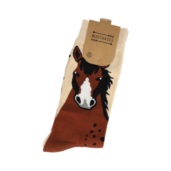 Sokken - Paarden Print - Bruin - Katoen - Maat 38-45