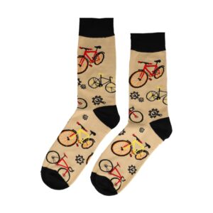 Sokken Katoen - Fiets Print - Bruin Zwart - Maat 38-45