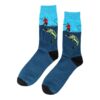 Sokken - Hengelsport Vissen Print - Blauw - Katoen - Maat 38-45