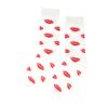 Sokken - Kus Mond Print - Wit Rood - Katoen - Maat 38-45