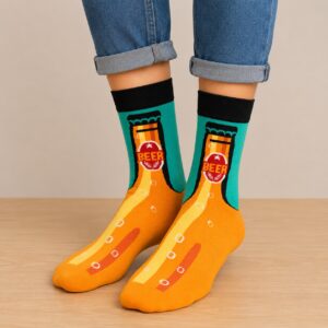 sokken-bierfles Sokken - Bier Fles Print - Groen - Katoen - Maat 38-45