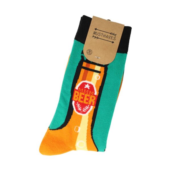 Sokken - Bier Fles Print - Groen - Katoen - Maat 38-45