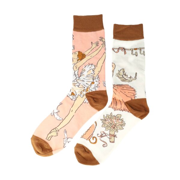 Sokken - Ballerina Ballet Print - Roze - Katoen - Maat 38-45