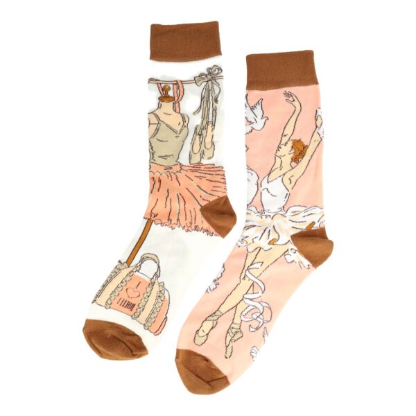 Sokken - Ballerina Ballet Print - Roze - Katoen - Maat 38-45
