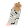 Sokken - Honden Print - Grijs Roze - Katoen - Maat 38-45