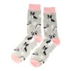 Sokken - Honden Print - Grijs Roze - Katoen - Maat 38-45
