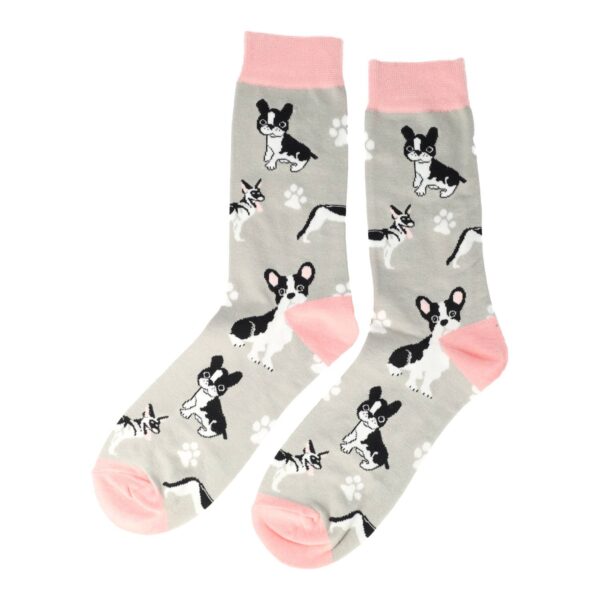 Sokken - Honden Print - Grijs Roze - Katoen - Maat 38-45
