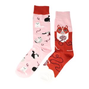 Sokken - Katten Print - Bruin Roze - Katoen - Maat 38-45