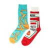 Sokken - Friet Ketchup Print - Geel Bruin Groen - Katoen - Maat 38-45