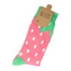Sokken - Aarbeien Fruit Print - Roze Groen - Katoen - Maat 38-45