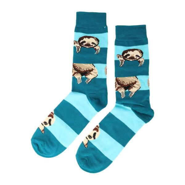 Sokken - Luiaard Print - Bruin Blauw - Katoen - Maat 38-45