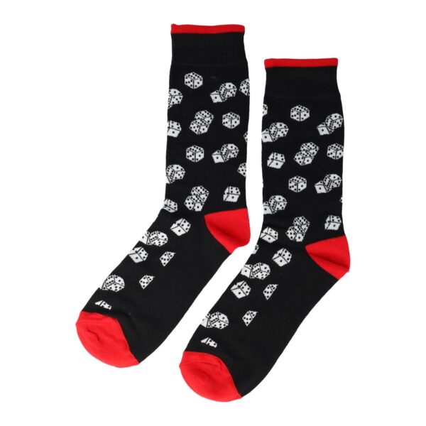 Sokken - Dobbelstenen Print - Zwart Wit Rood - Katoen - Maat 38-45