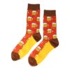 Sokken - Bier Print - Bruin Geel - Katoen - Maat 38-45