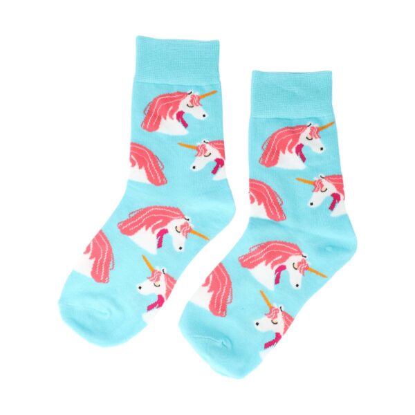 Sokken - Eenhoorn Print - Kids - Blauw Roze Wit - Katoen - Maat 33-35