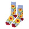 Sokken - Zonnebloemen Print - Blauw Geel Groen Rood - Katoen - Maat 38-45