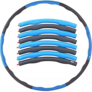 Fitness Hoelahoep 95cm - Foam - 850 Gram - Buikspieren Hoepel - Blauw Grijs