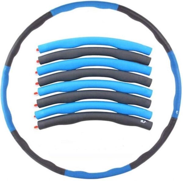 Fitness Hoelahoep 95cm - Foam - 850 Gram - Buikspieren Hoepel - Blauw Grijs