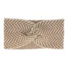 Haarband Twist 11cm – Gestreept Patroon – Gebreide Stof – Beige Creme