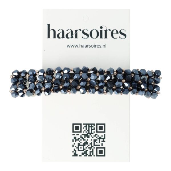 Haarspeld Patentspeld Recht 8cm – Facetkralen – Donkerblauw