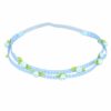 Haarband Kind - Roos Bloemen - Smal Dubbele Band - Ruitprint Stof - Blauw