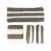 Haarband Sport 5cm - Zweetbandje & Haarelastiek - Wit Grijs - Set van 4