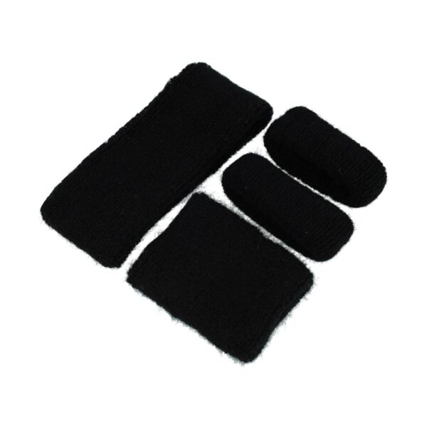Haarband Sport 5cm - Zweetbandje & Haarelastiek - Zwart - Set van 4