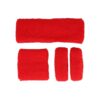 Haarband Sport 5cm - Zweetbandje & Haarelastiek - Rood  - Set van 4
