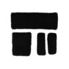 Haarband Sport 5cm - Zweetbandje & Haarelastiek - Zwart - Set van 4