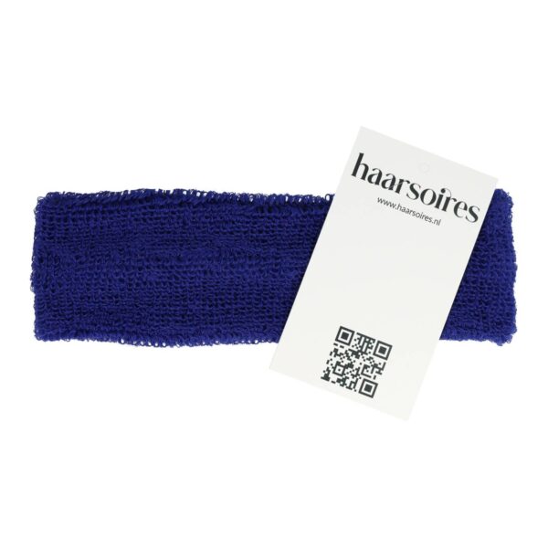 haarband zweetband_12 Haarband Sport 4cm - Badstof - Blauw