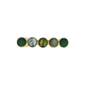 Haarspeld Patentspeld Cirkel 6cm - Glans Glitter Patroon - Goud Groen