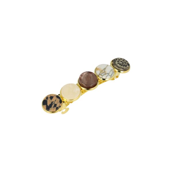 Haarspeld Patentspeld Cirkel 6cm - Fantasie Patroon - Goud Bruin Creme