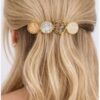Haarspeld Patentspeld Cirkel 8cm - Fantasie Patroon - Goud Bruin Creme